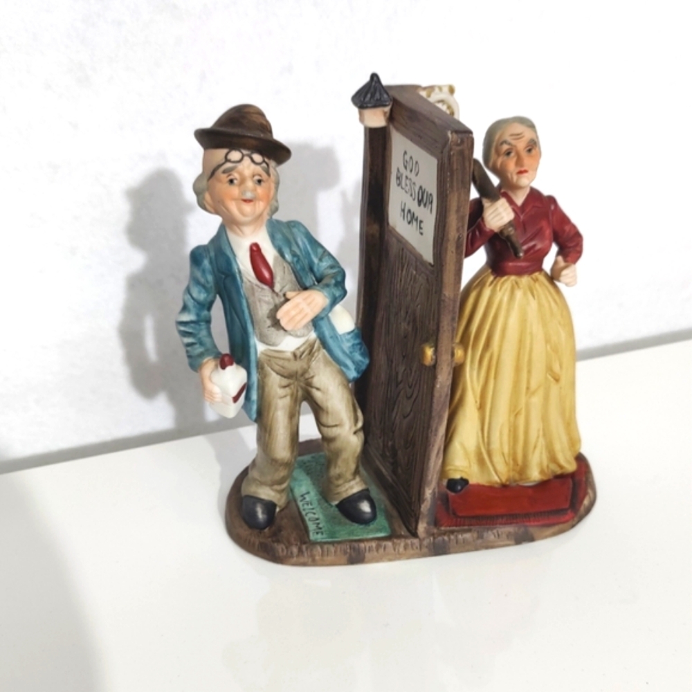 Vintage Price Products God Bless ‎ Tipsy Hubby Unhappy Wife Porcelain